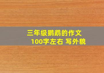 三年级鹦鹉的作文 100字左右 写外貌